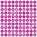 100 music festival icons hexagon violet