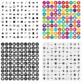 100 music festival icons set vector variant Royalty Free Stock Photo