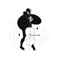 Music festival jazz musician.Cello and violin hand drawn abstract.Poster silhouette simple minimalistic vector.Player instrument c Royalty Free Stock Photo