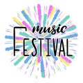 Music festival lettering vector illustration Royalty Free Stock Photo