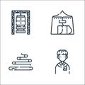 Music festival line icons. linear set. quality vector line set such as music, cigarette, tent Royalty Free Stock Photo