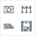 Music festival line icons. linear set. quality vector line set such as stage, grandstand, divider Royalty Free Stock Photo