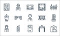 Music festival line icons. linear set. quality vector line set such as tent, artist, music, festival, walkie talkie, lemonade, Royalty Free Stock Photo