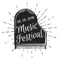 Music festival. Musical instrument piano. Vector illustration. Jazz music festival, poster background template.