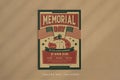 Memorial Day vertical flyer template Royalty Free Stock Photo