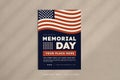 Memorial Day vertical flyer template Royalty Free Stock Photo