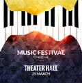 Music festival poster background. Jazz piano music cafe promotional poster Royalty Free Stock Photo