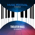 Music festival poster background. Musical jazz concert piano music cafe promotional poster Royalty Free Stock Photo