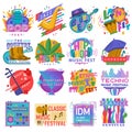 Music festivals emblem invitation