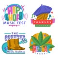 Music festivals emblem invitation