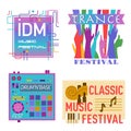 Music festivals emblem invitation