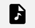 Music File Icon. Musical Audio Document Folder Sound mp3 Media Type Format Internet Sign Symbol