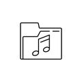 music file thin line icon. music, file linear icons from user interface concept isolated outline sign. Vector illustration symbol Royalty Free Stock Photo