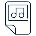 Music files folder monochrome linear icon