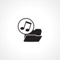 music files icon. folder with music notes icon. music files vector icon. music files isolated icon