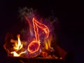 Music on the fire Royalty Free Stock Photo