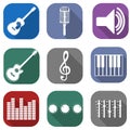 Music flat icon set Royalty Free Stock Photo