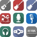 Music flat icon set Royalty Free Stock Photo