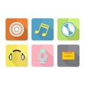 Music flat icon set Royalty Free Stock Photo