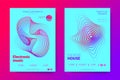 Music Flyers with Equalizer and Wave Colorful Distorted Rounds.
