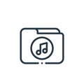 music folder icon vector from music concept. Thin line illustration of music folder editable stroke. music folder linear sign for Royalty Free Stock Photo