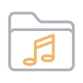 Music folder vector color line icon Royalty Free Stock Photo