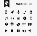 Music fresh icon set. Royalty Free Stock Photo