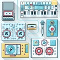 Music gadgets and instruments Royalty Free Stock Photo