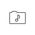 Music gallery folder line icon Royalty Free Stock Photo