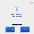 music gear logo design studio headphone microphone cassete vector monoline icon Royalty Free Stock Photo