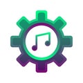 Music gear logo gradient design template icon