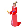 Music geisha icon isometric vector. Female art Royalty Free Stock Photo