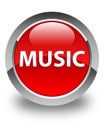 Music glossy red round button Royalty Free Stock Photo