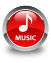 Music glossy red round button Royalty Free Stock Photo