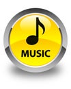 Music glossy yellow round button Royalty Free Stock Photo