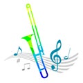 Music graphic with wind instrument in vector quality. Royalty Free Stock Photo