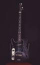 Music and hard rock concept. Guitar in deep black color Royalty Free Stock Photo