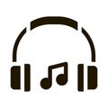 Music Headphones And Musical Notes glyph icon