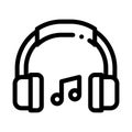 Music Headphones And Musical Notes Vector Icon