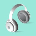 Music Headphones Realistic Multimedia Icon Isolated Concept Illustration