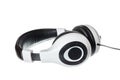 Music headphones with side view on white Royalty Free Stock Photo