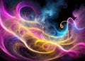 Music From Heaven is a digital concept piece. The bright pink, purple, yellow and blue light