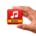 Music icon button Royalty Free Stock Photo