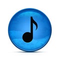 Music icon on classy splash blue round button illustration Royalty Free Stock Photo