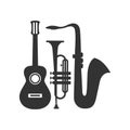 Music icon collection - vector silhouette illustration