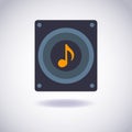 Music icon with dynamic (speaker) and note Royalty Free Stock Photo