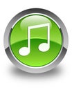 Music icon glossy green round button Royalty Free Stock Photo