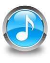 Music icon glossy cyan blue round button Royalty Free Stock Photo