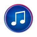 Music icon silky blue round button aqua design illustration Royalty Free Stock Photo