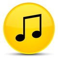 Music icon special yellow round button